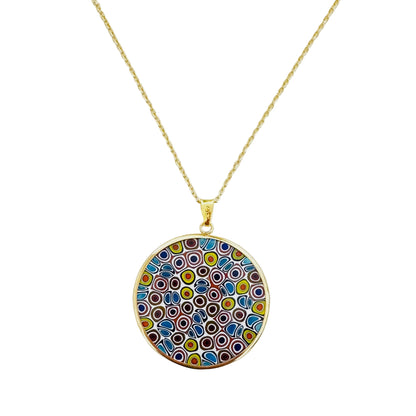 Large millefiori gold pendant