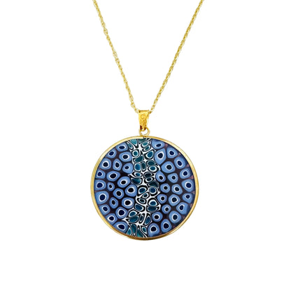Large millefiori gold pendant