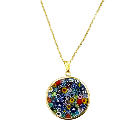 Millefiori gold pendant