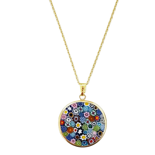 Millefiori gold pendant