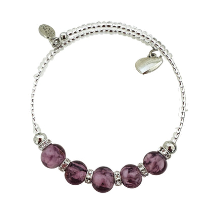 Silver seed bead wire bracelet