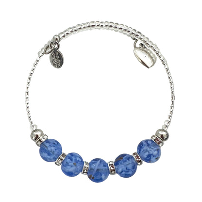 Silver seed bead wire bracelet