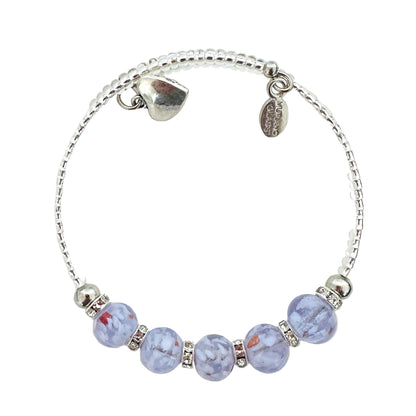 Silver seed bead wire bracelet