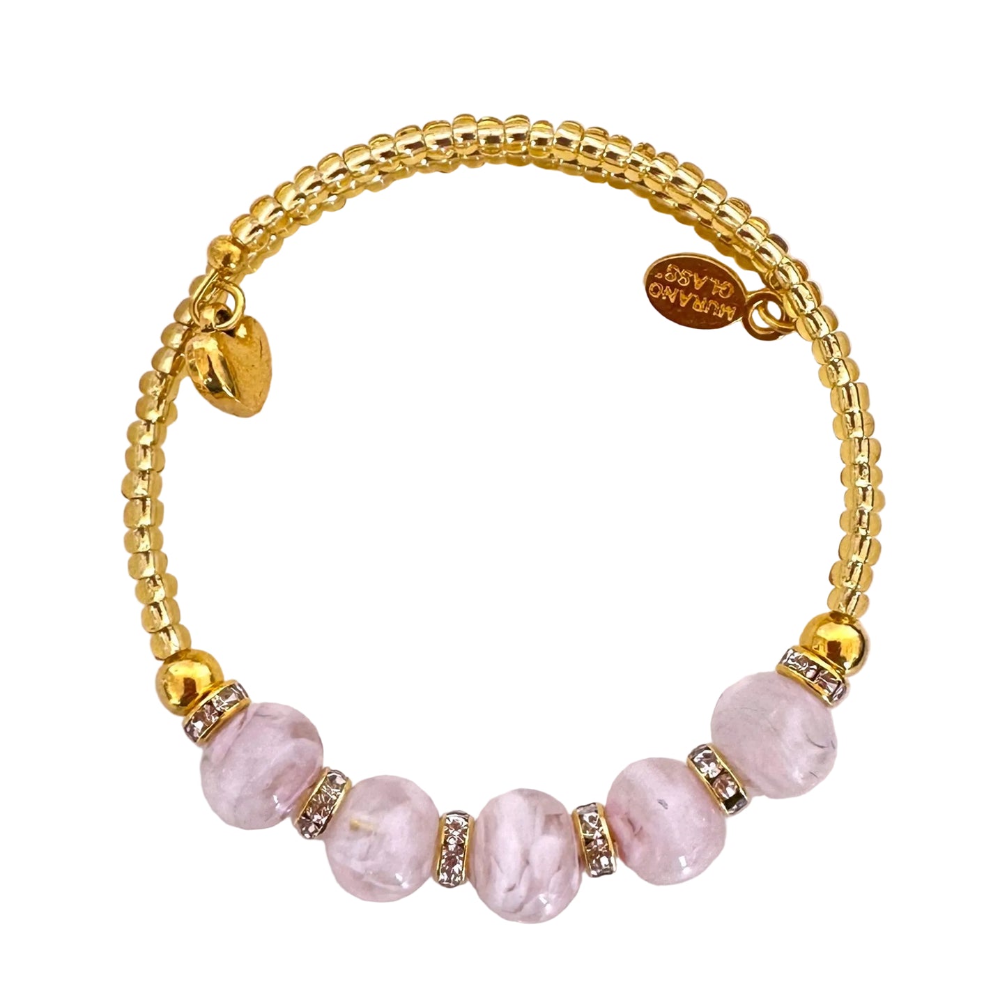 Gold seed bead wire bracelet