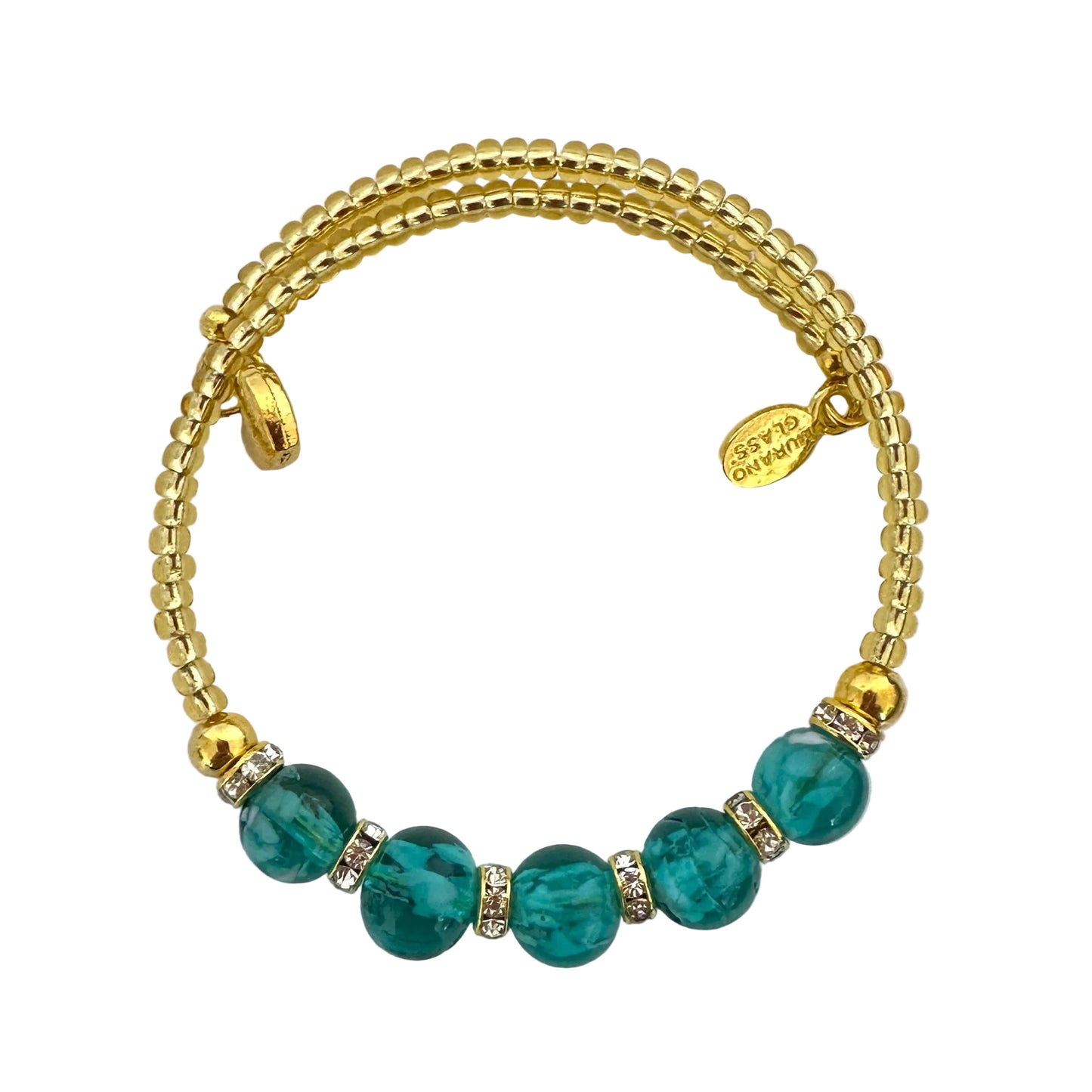 Gold seed bead wire bracelet