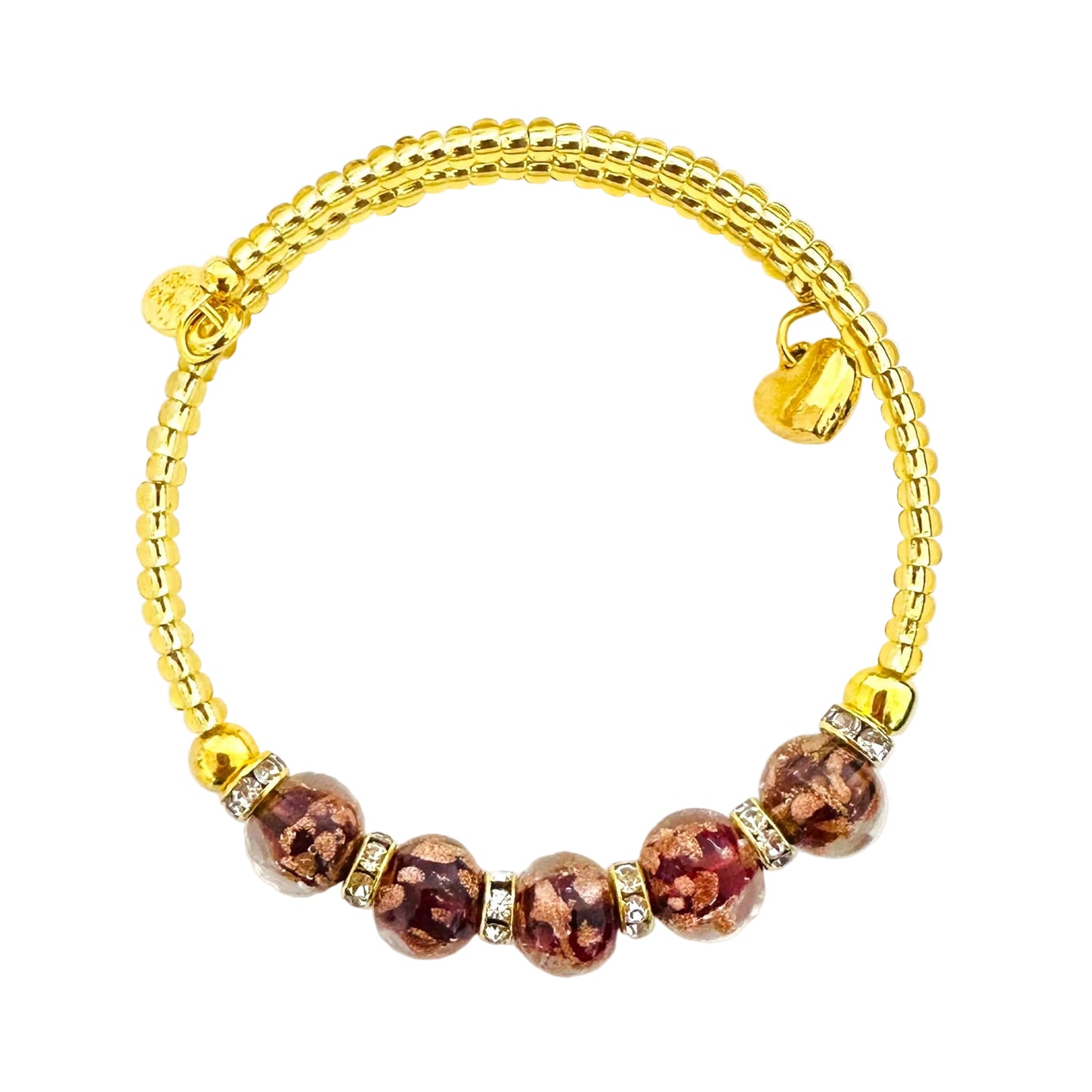 Gold seed bead wire bracelet