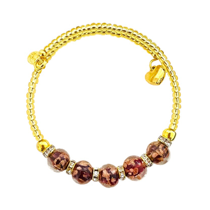 Gold seed bead wire bracelet