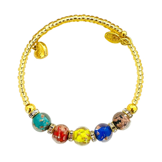 Gold seed bead wire bracelet