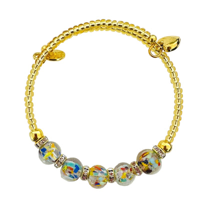 Gold seed bead wire bracelet