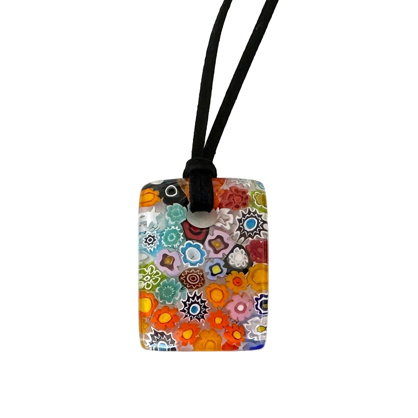 Millefiori rectangle pendant