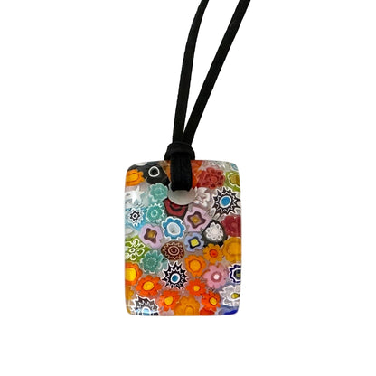 Millefiori rectangle pendant
