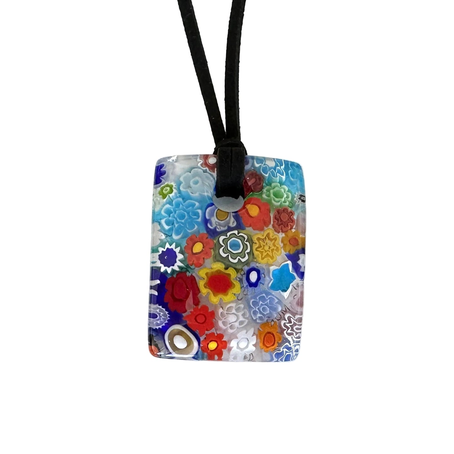 Millefiori rectangle pendant