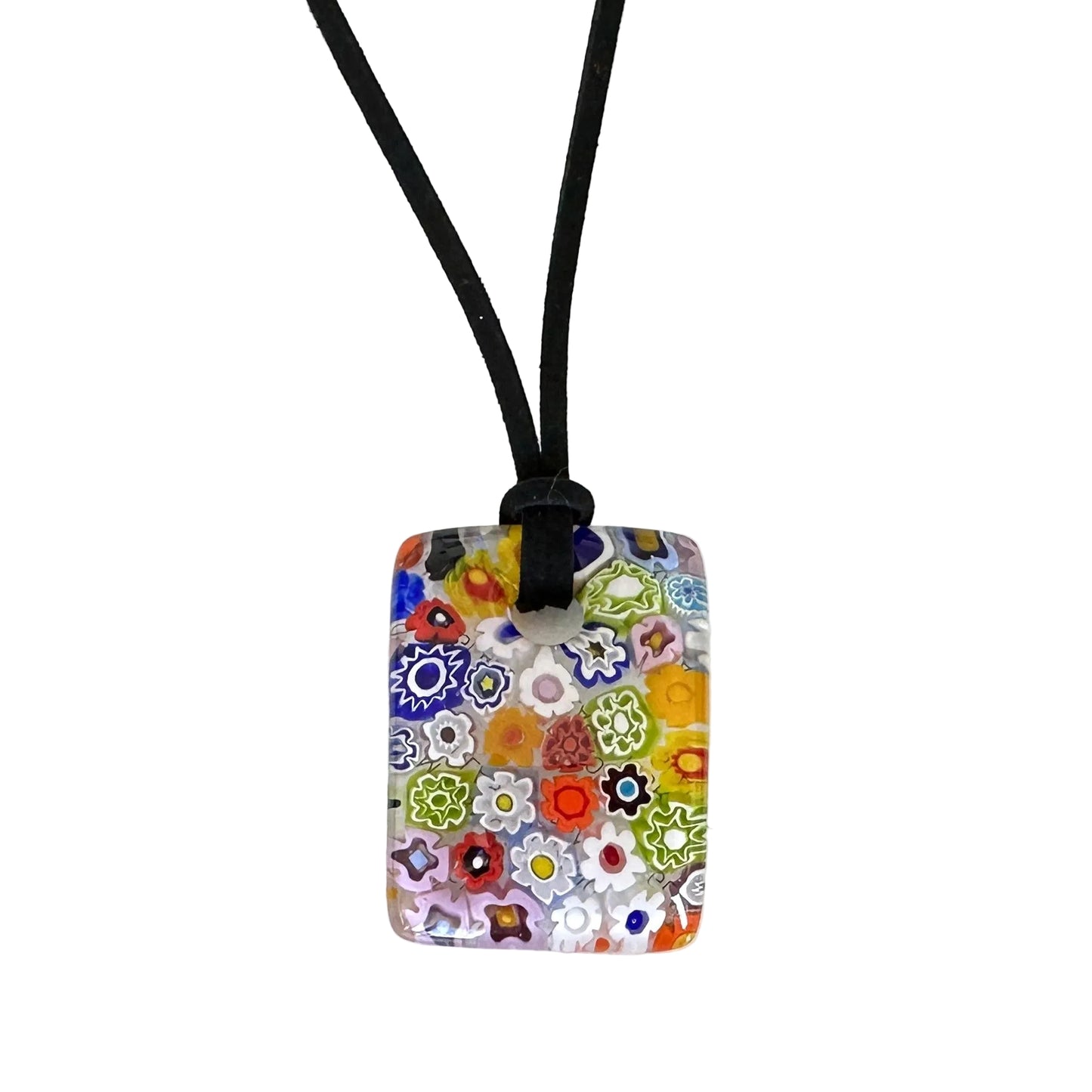 Millefiori rectangle pendant