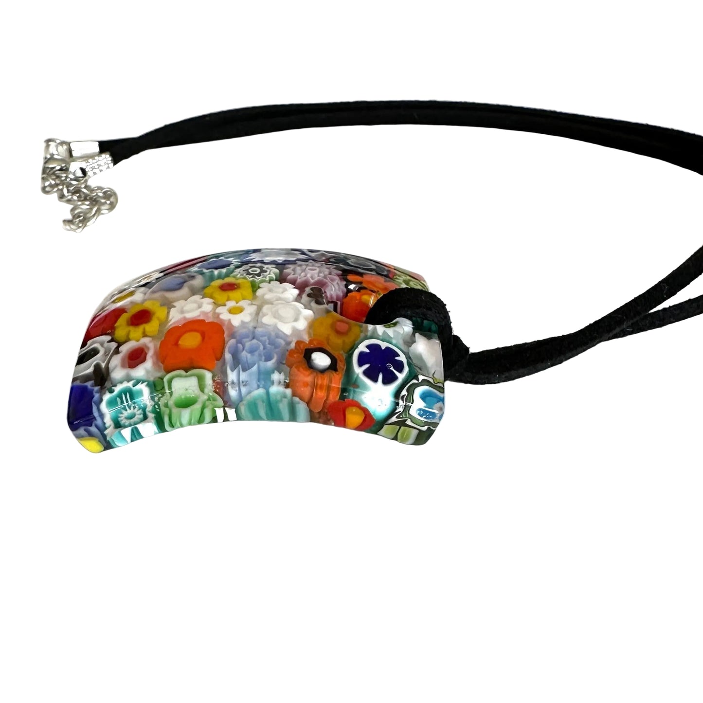 Millefiori rectangle pendant