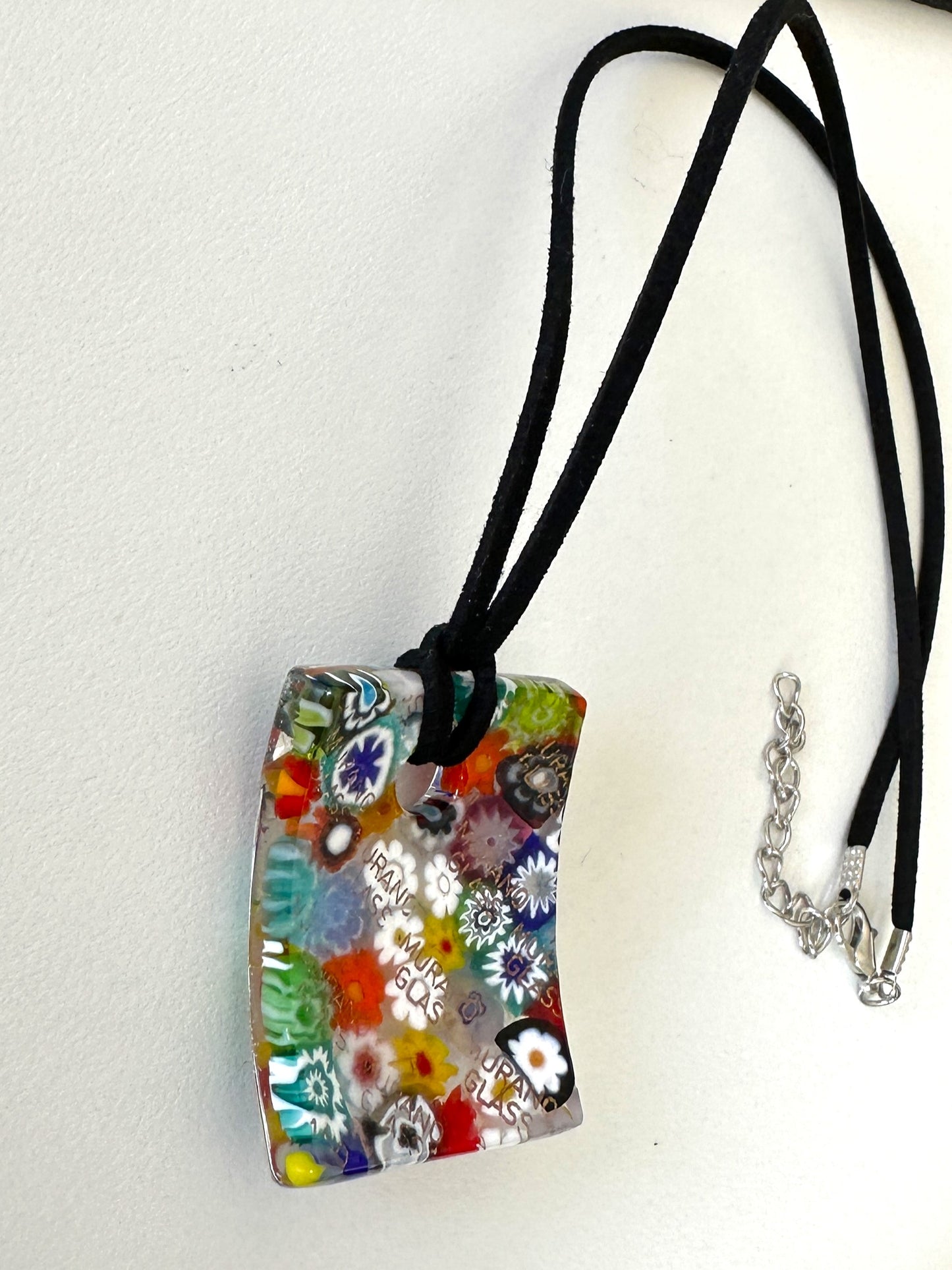 Millefiori rectangle pendant
