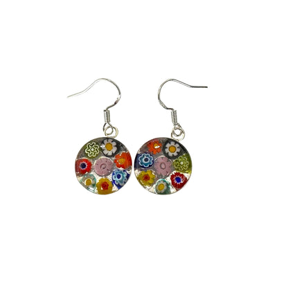Millefiori Murano mosaic resin earrings