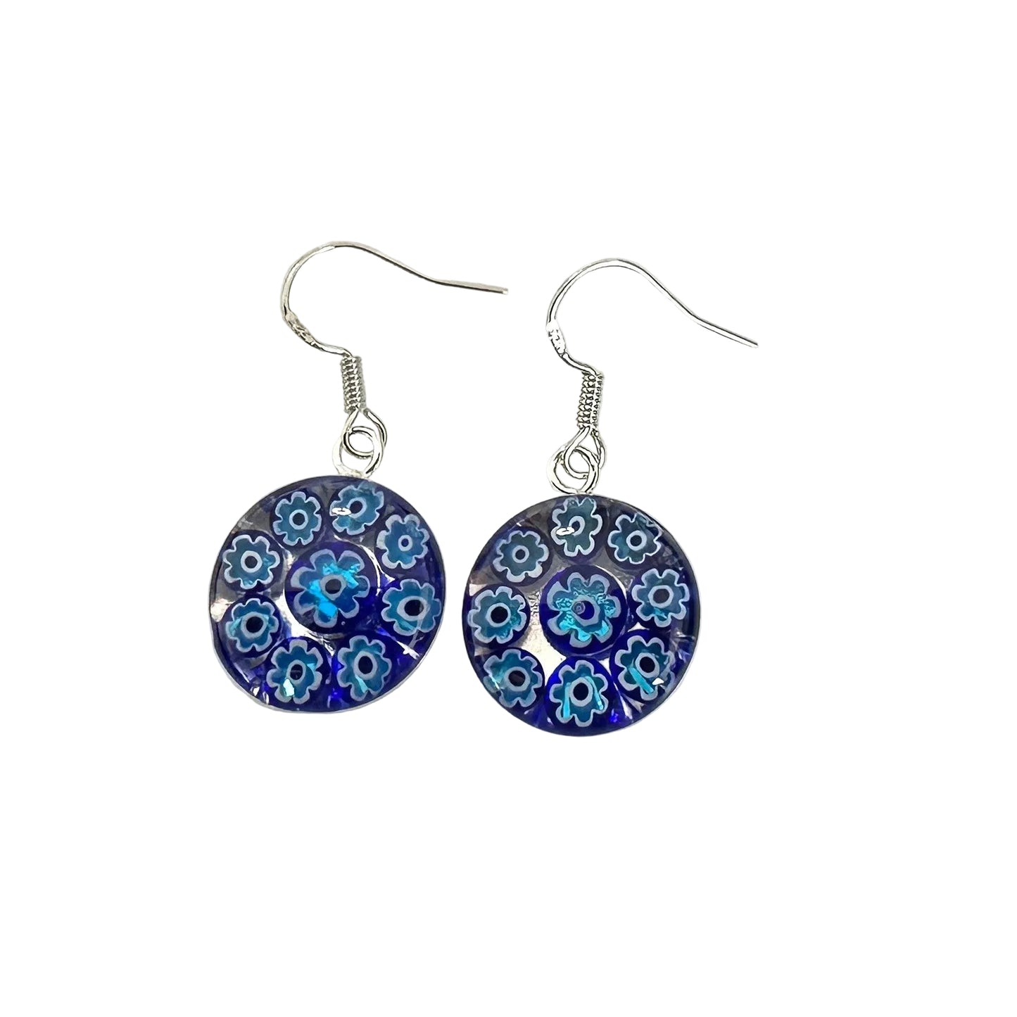 Millefiori Murano mosaic resin earrings