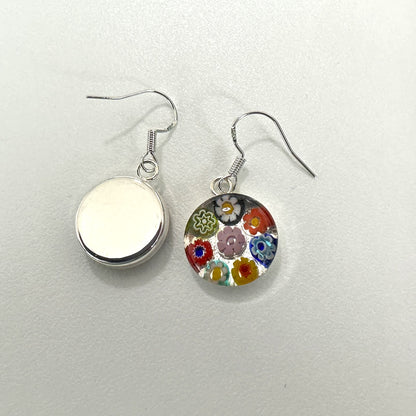 Millefiori Murano mosaic resin earrings