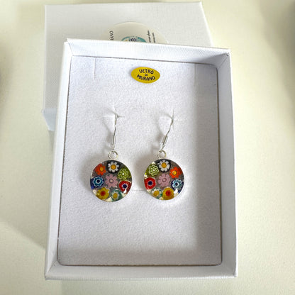 Millefiori Murano mosaic resin earrings