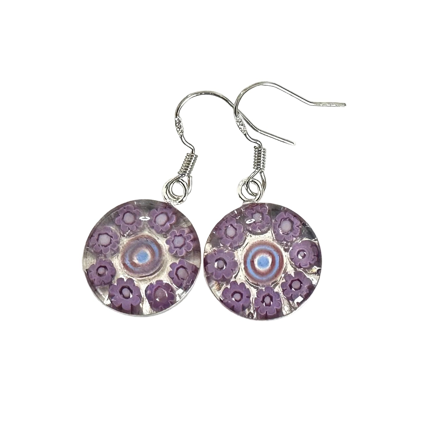 Millefiori Murano mosaic resin earrings
