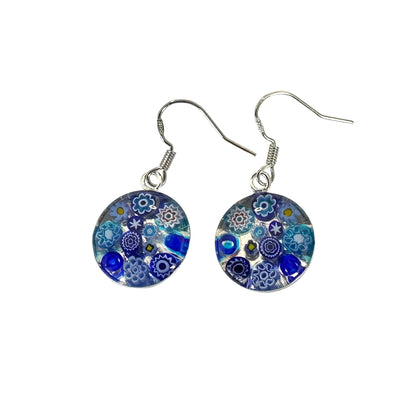 Millefiori Murano mosaic resin earrings