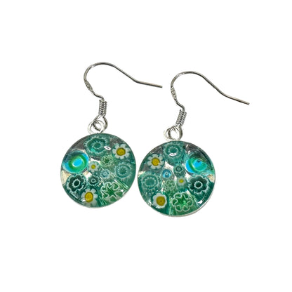Millefiori Murano mosaic resin earrings