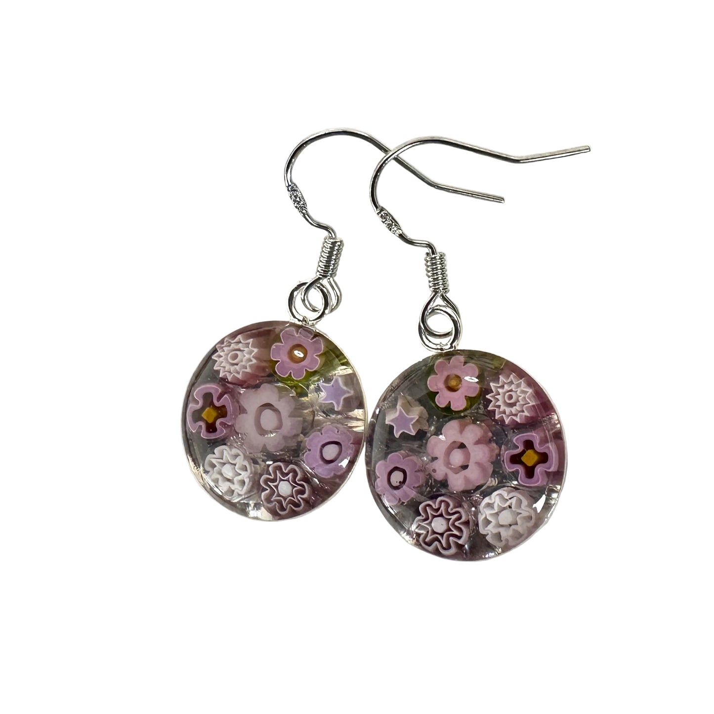 Millefiori Murano mosaic resin earrings