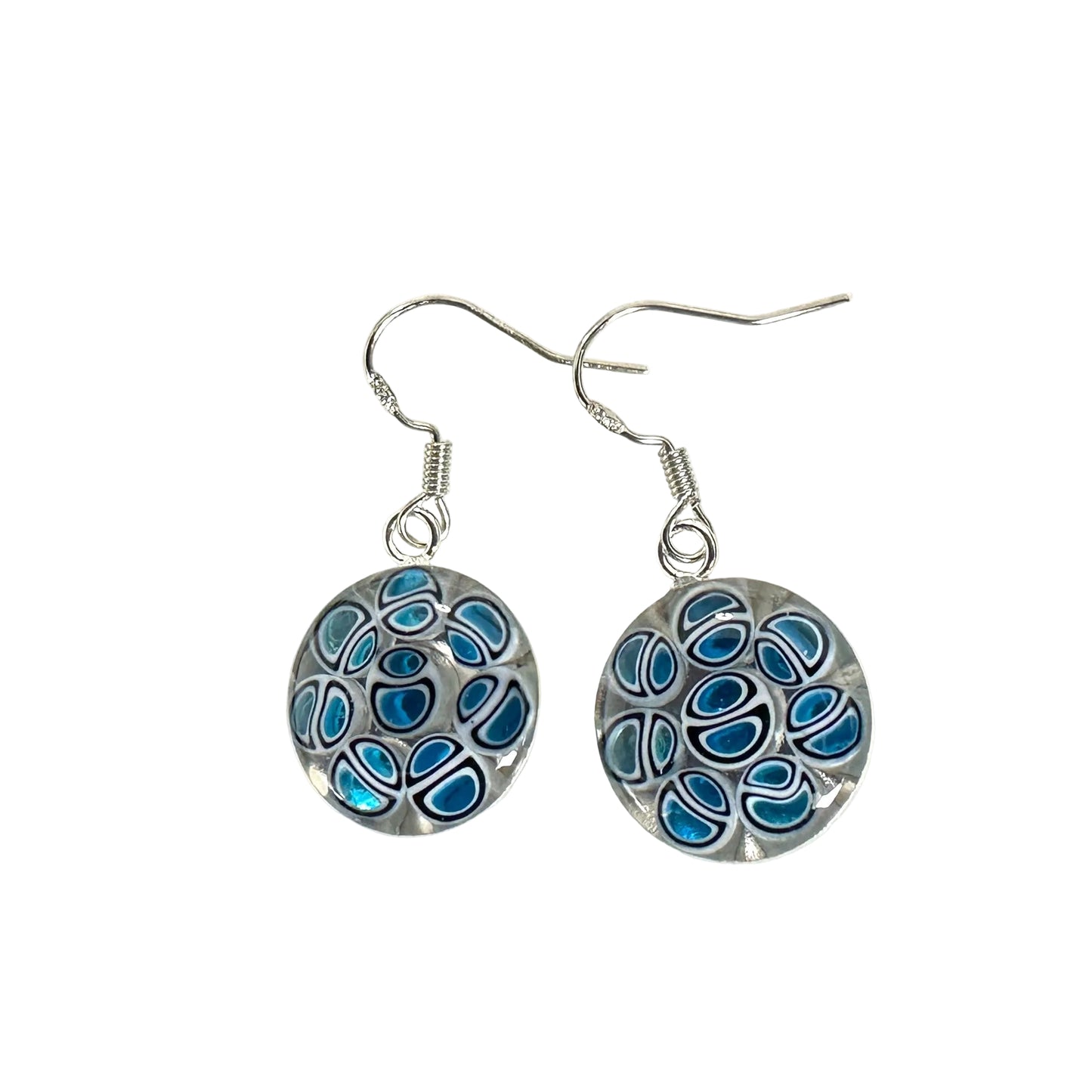 Millefiori Murano mosaic resin earrings