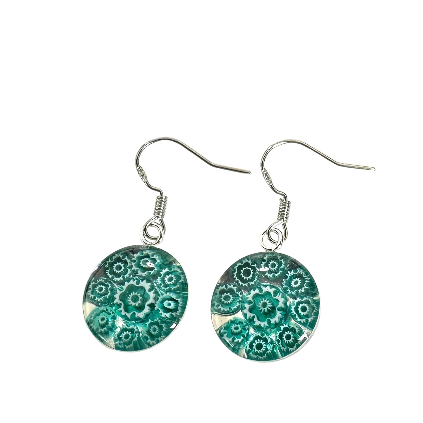 Millefiori Murano mosaic resin earrings