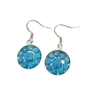 Millefiori Murano mosaic resin earrings