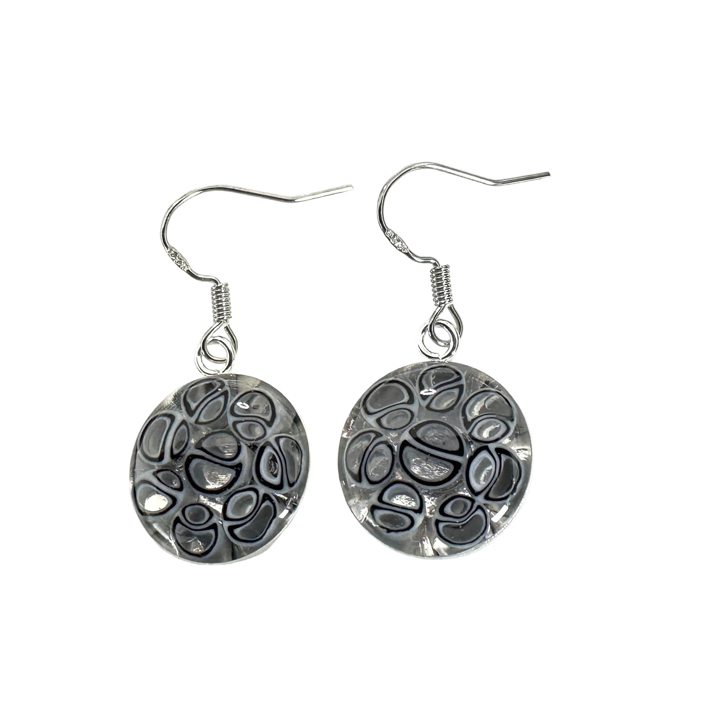 Millefiori Murano mosaic resin earrings