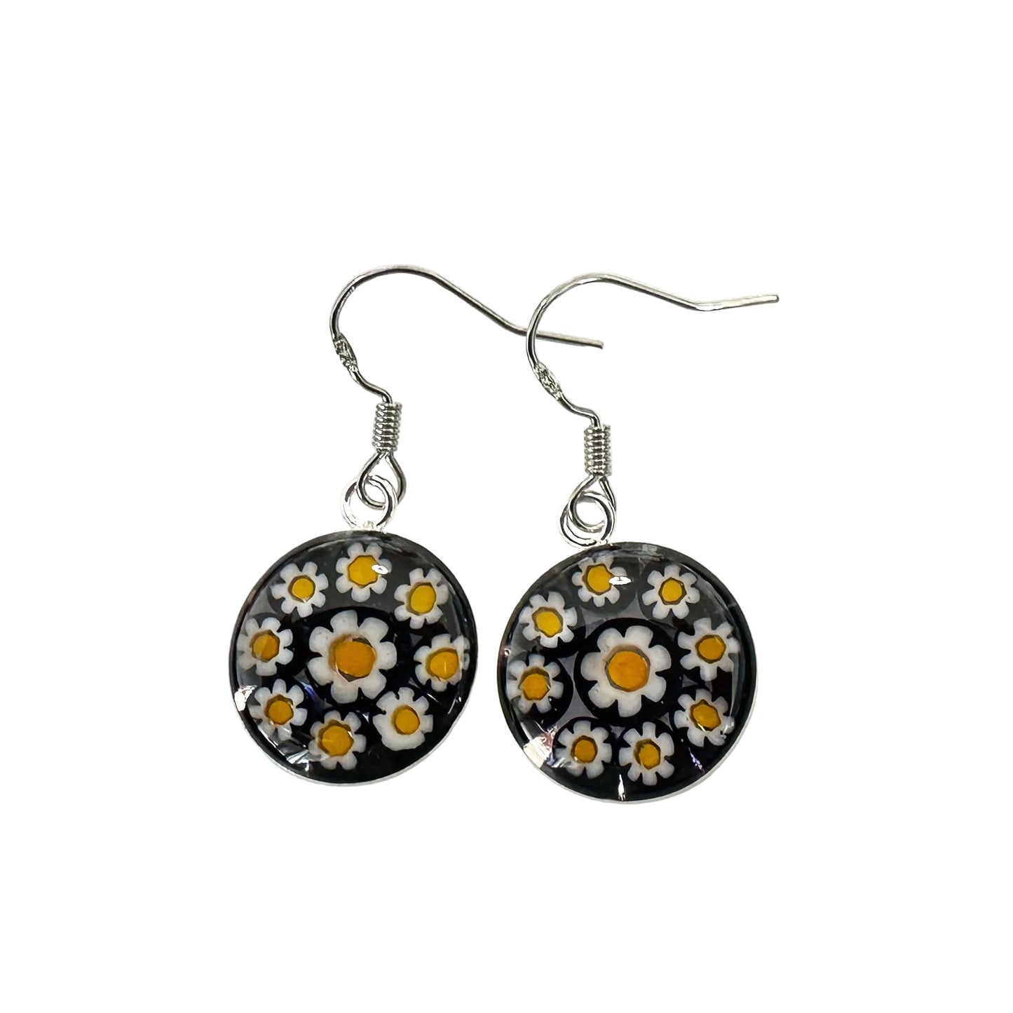 Millefiori Murano mosaic resin earrings