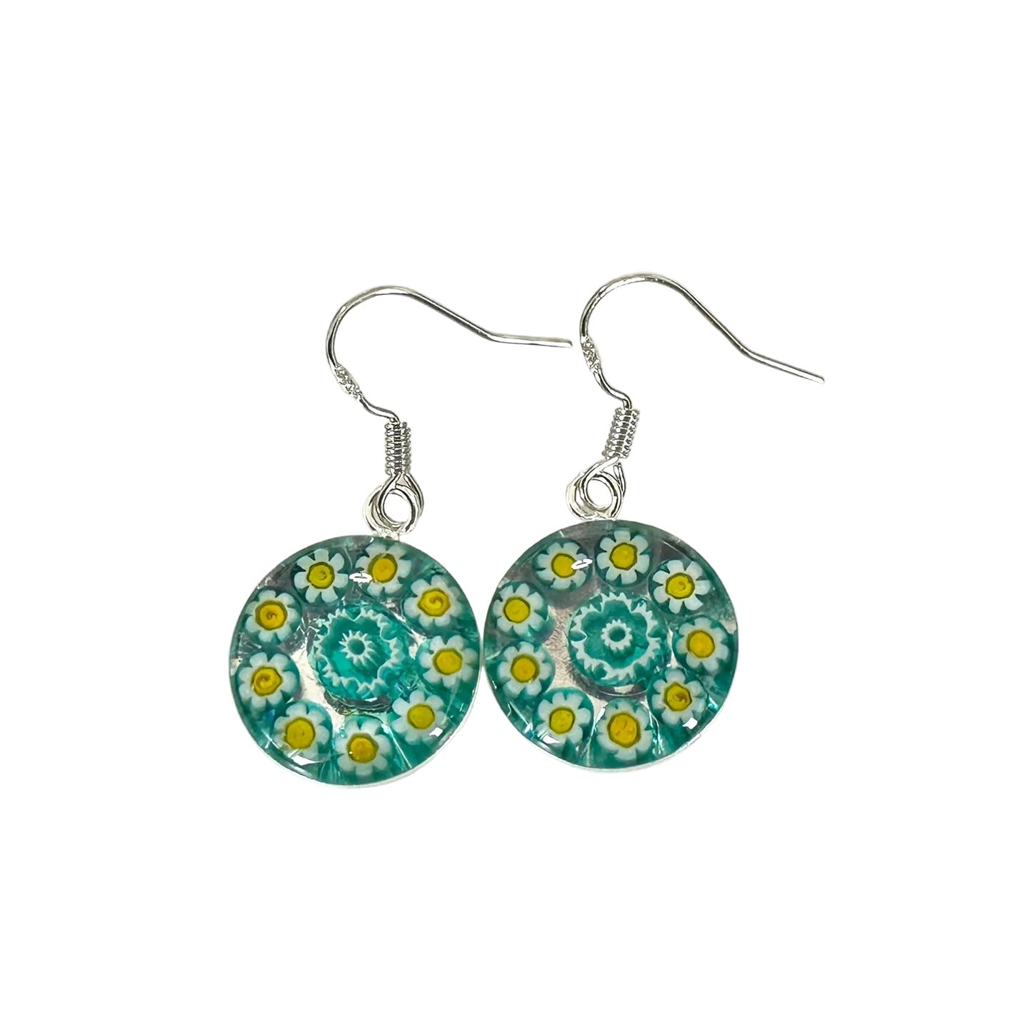 Millefiori Murano mosaic resin earrings