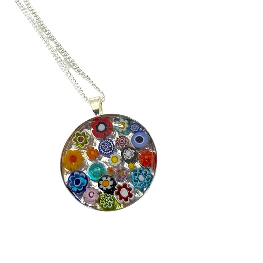 Millefiori Murano mosaic resin pendant