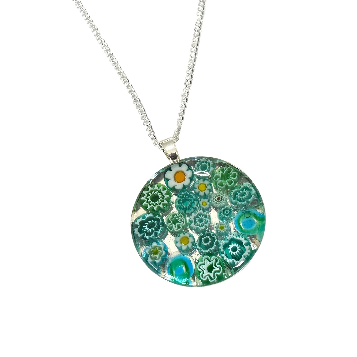 Millefiori Murano mosaic resin pendant