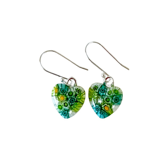 Millefiori heart earrings Ercole Moretti