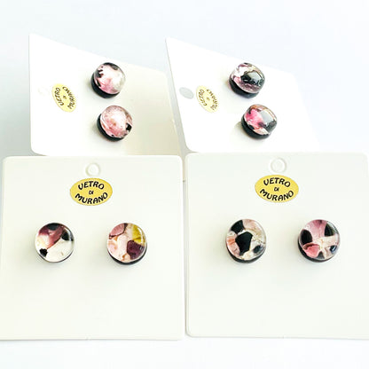 Murano plate glass round studs